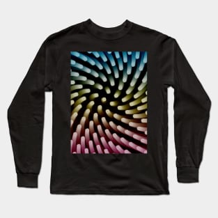 Geometric Swirl #1 - Repeat Pattern Modular Synth Art Long Sleeve T-Shirt